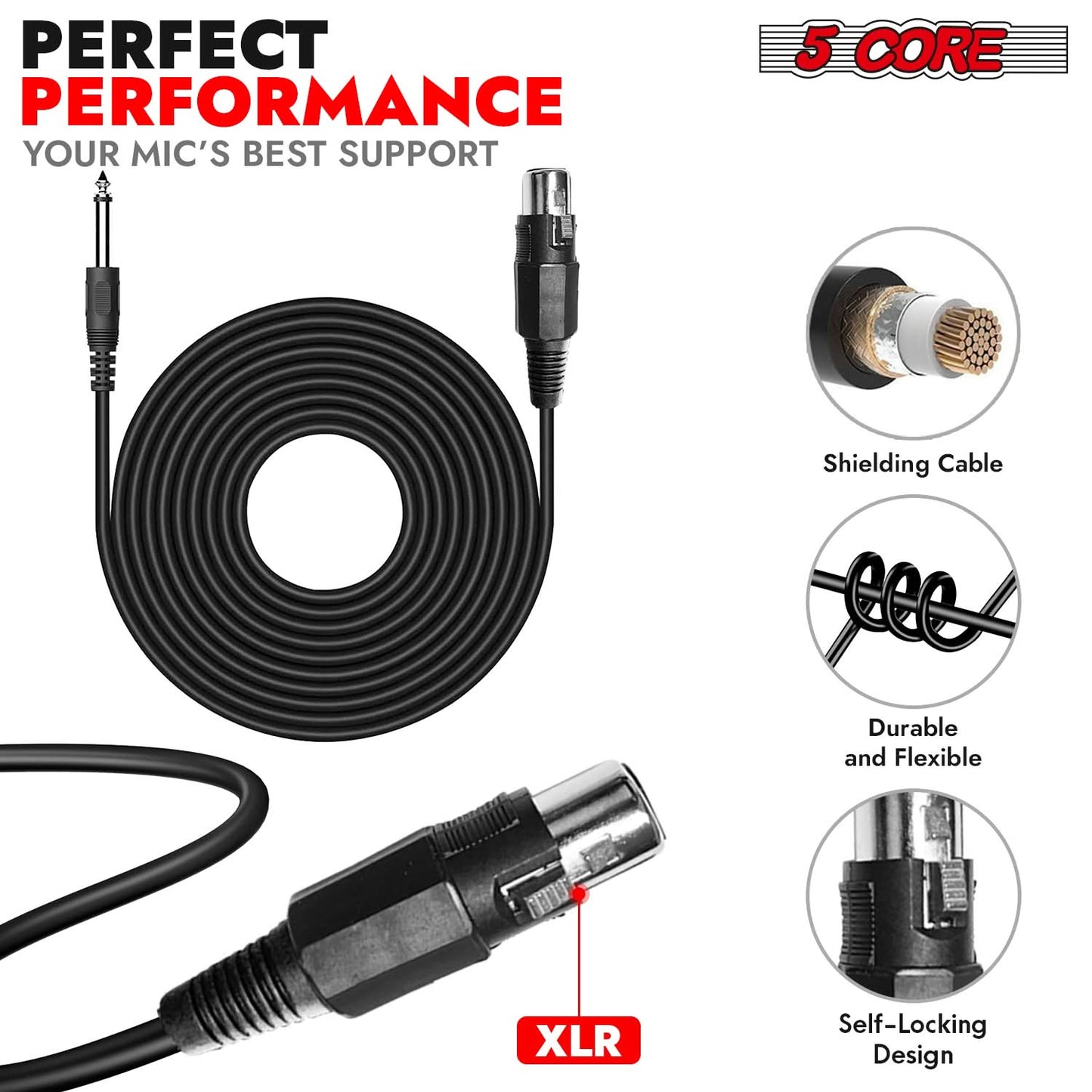 5Core XLR Microphone Dynamic Mic Karaoke Singing Studio Mics Handheld Microfono-3