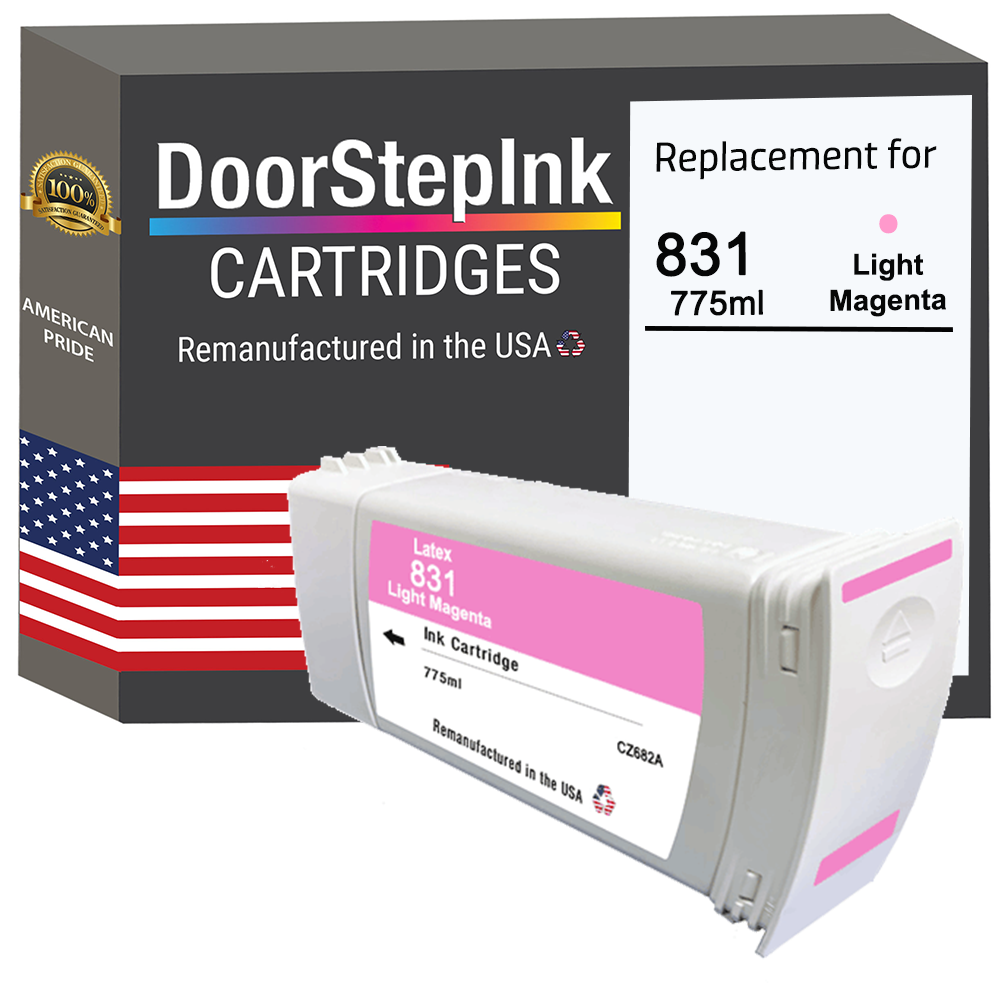 DoorStepInk Brand for HP 831 (CZ687A) Light Magenta Latex 775-ml High Quality Remanufactured in the USA Ink Cartridge-0