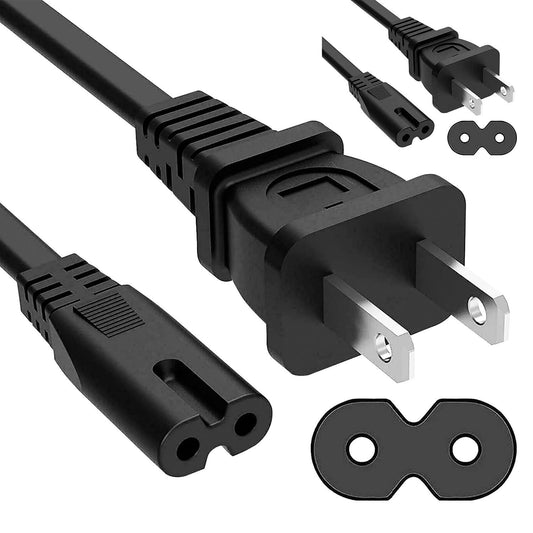 5Core AC Power Cord 6 Ft 2 Prong US Male to Female Extension Adapter 16AWG/2C 125V 13A-0